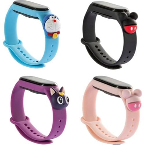 Cartoon Doll Strap for Xiaomi Mi band 5 Replaceable Bracelet Mi band 5 Sports Wristband Breathable Bracelet for Miband 5