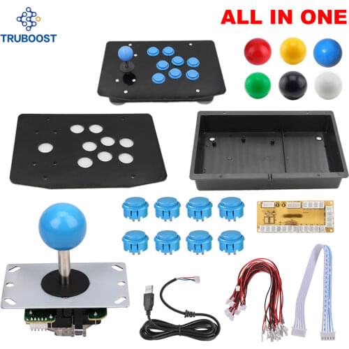 DIY Handle Arcade Set Kits All In On 5Pin Cable PC Joystick 6 Colors Unassembled