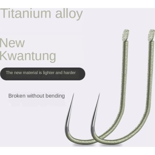 50pcs/pack of Titanium Alloy New Kanto Non-barbed Black Pit Hook 0.8#1#2#3#Marlin Carp Hook