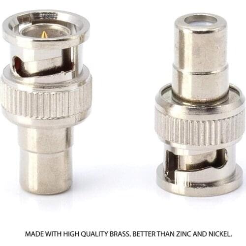 RCA and BNC Coaxial Adapter | BNC Male to RCA Female Connector, Adapter, Coupler, and Converter | for RG11, RG6, RG59, RG58