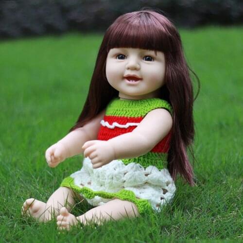 50CM Simulation Reborn Baby Doll with Smiling Silicone Lifelike Babies Toys for Kids Birthday Chirstmas Gift Accompanying Dolls