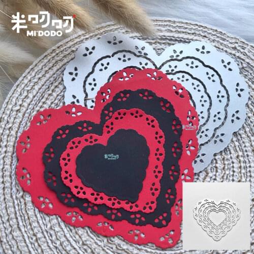 Heart Lace Cutting Dies 2019 for Scrapbooking Card Making Paper Craft Decoration Midodo 4 Pcs New Metal Cutting Dies