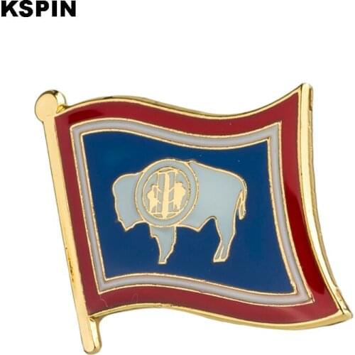 U.S.A Wyoming State Badges flag badge flag lapal pin on backpack pins for clothes 10pcs XY0183
