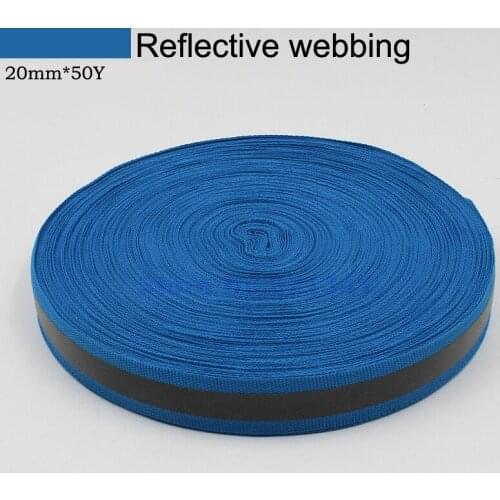 20mm*10mm(W)*50yards Peacock Blue Reflective Fabric Tape Reflective Webbing Ribbon Taps Sew On Tape Free Shipping