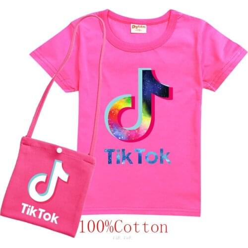 Girls Tops Summer Short Sleeve Cartoon +Bag T Shirt for Kids Girls T-Shirts Cartoon Clothes Cotton Toddler Tees Clothing Casual