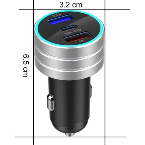 Universal Dual USB Car Charger 3.1A Type-C Port Power Adapter Quick Charger ND998