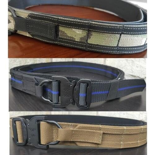 Multicam Military Belt Army Shooting Tactical Molle Airsoft Battle Belt Men CS Outdoor Training Hunting 1.5 Inch Fighter Belt