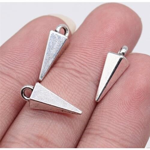 WYSIWYG 10pcs 16x4mm Antique Silver Color Awl Charms Pendant For Jewelry Making DIY Jewelry Findings