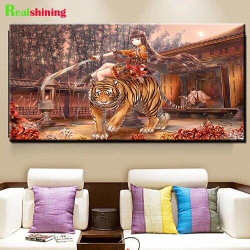 Japanese anime tiger cartoon girl 5d diy diamond painting full drill diamond mosaic needlework diamond embroidery N2319