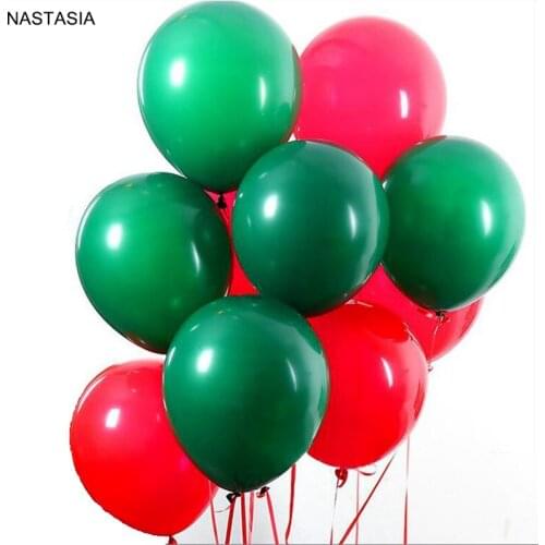 Green Red 50pcs 10inch 2.3g Latex Helium Party Air Balloon/Baloon Inflatable Birthday/Wedding Supply Christmas Decoration