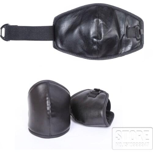 Woman Student Winter knee GUARD pu Leather Riding windproof waterproof KNEEPADS Warm wool liner With velvet short knee pads