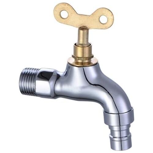 1pc Outdoor Anti-theft Sink Faucet With Lock Key Single Handle Lockable Household Washing Water Tap