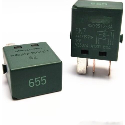 2PCS 655 Relay For VW AUDI V23074-A1001-X114 5PIN 12V 8X0 951 253A
