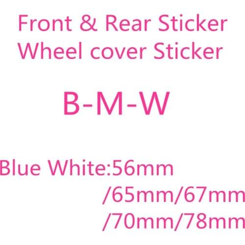 4pcs 56cm 65mm 70mm 67mm 78mm Emblem Logo Wheel cover Sticker Replacement for E46 E39 E90 E60 E36 F30 F30 E34 F10 F20 X3 X5
