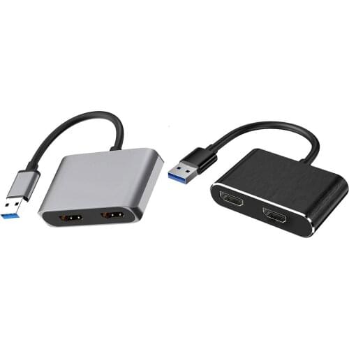 USB 3.0 To Dual HDMI-compatible Adapter USB To HDMI-compatible Dual Monitors Display Adapter For Windows 7/8/8.1/10
