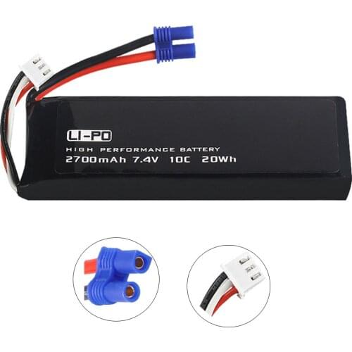 7.4V 2700mAh lipo battery for Hubsan H501C H501S X4 RC Quadcopter Drone spare parts 7.4V high capacity EC2 Plug 10C 20WH battery