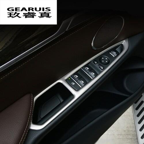 Car Styling Door Armrest panel decoration Cover Sticker Trim for BMW X5 F15 X6 F16 Window Glass Lifting Buttons Auto Accessories