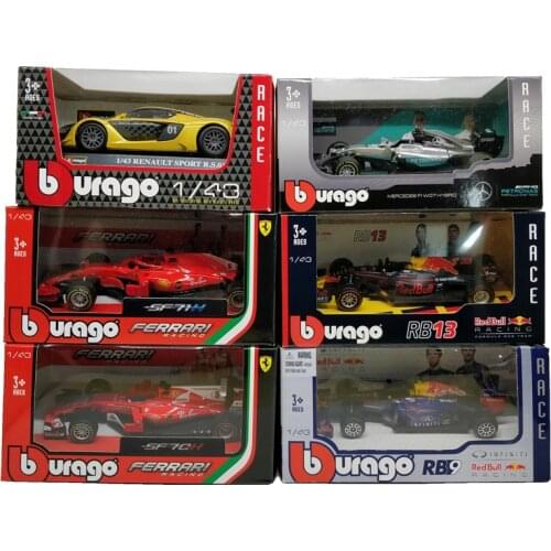 BBurago F1 Scale 1:43 RedBull AMG W05 W07 W10 SF71H SF70H SF16 RB13 RB14 RB15 2019 SF90 Diecast Racing Model Car Toy Cars