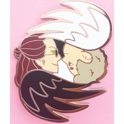 Good Omens Inspiration Angel and Demon Hard Enamel Pin Aziraphale and Crowley Brooch Fashion Backpack Lapel Pins Jewelry Gift