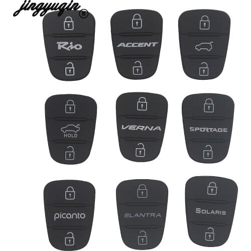 Jingyuqin New Rubber Button Pad Cover For Hyundai Accent Verna Elantra Solaris l30 IX35 For Kia Rio Sportage Picanto K2 K5