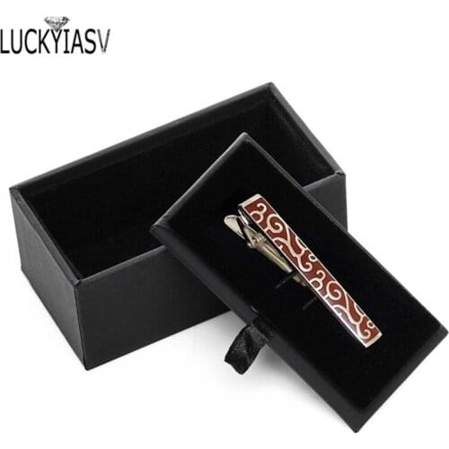 Black Leather Tie Clip Storage Box Case Jewelry Display Organizer Mens Gift Box 8.5*4.5*3.5cm