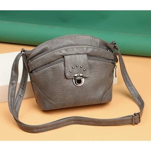 Ladies Fashion Crossbody Bags 2021 High Capacity Retro Shoulder Bag Handbag Female High Quality PU Leather Women Messenger Bag