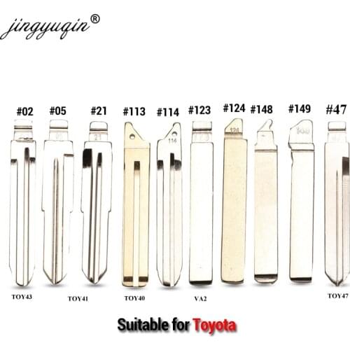 Jingyuqin 15pcs No.02 05 21 113 114 123 124 148 149# TOY43 Flip Remote Key Blade for Toyota Camry Corolla Highlander Vios Scion