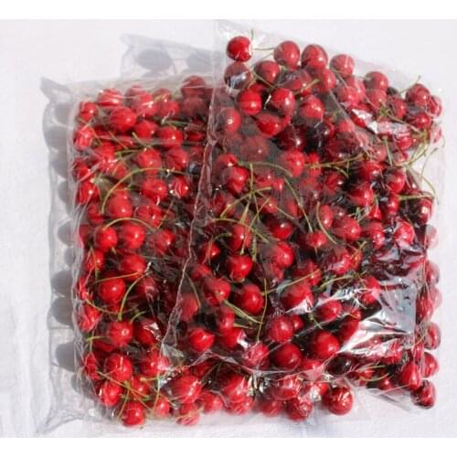 Artificial Fruits Decoratoin 100pcs Fake Cherry for Supermarket Restaurant Window Decor RealisticCherries for Educational Toys