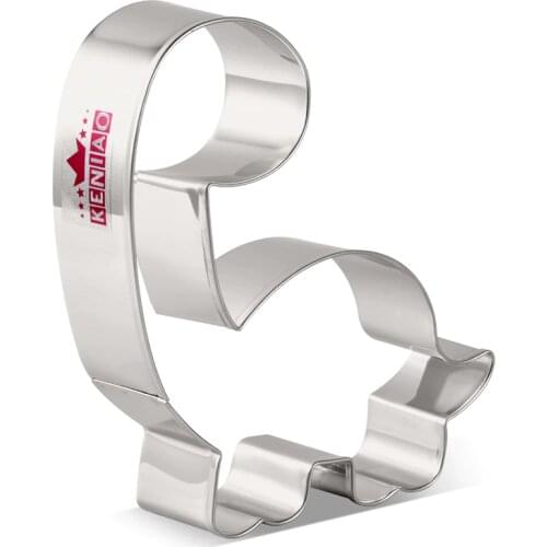 KENIAO Cute Brontosaurus Dinosaur Cookie Cutter - 9.4 x 10.5 cm - Dino Biscuit and Fondant Cutter - Stainless Steel