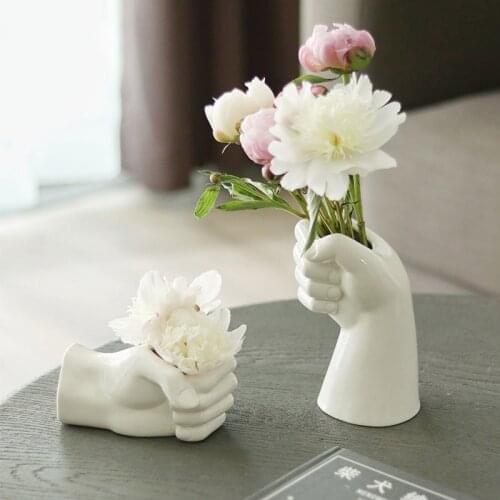 European-style human hand-shaped ceramic vase living room desktop flower arrangement container home decoration ornaments