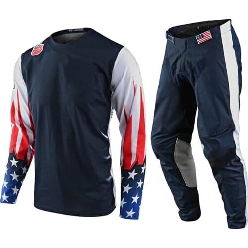 GP Air Motorbike ATV Bike Off-road Gear Set Motorcycle White Blue Jersey Pants Moto Kit