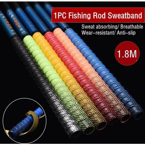 180cm Gradient Colorful Thickened Sport Fishing Rod Sweatband Anti-Slip Sweat Tape Wraps Badminton Tennis Racket Grip Tape
