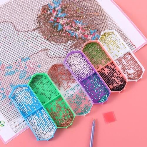 Diamond Painting Tray Beading Drill Plates Cross Stitch Square Round Rhinestone Storage Tray Big Capacity Embroidery Accessories