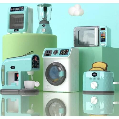 Mini Simulation Kitchen Toys Light-Up & Sound Household Appliances Toy for Kids Children Baby Girl Gift