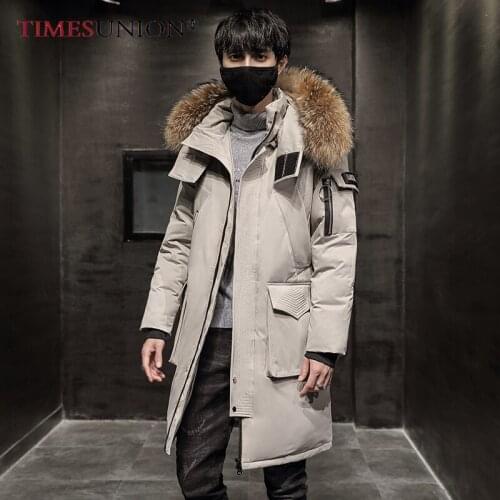 Fashionable Coat Thicken Jacket Men Hooded Warm Lengthen Parka Coat White Duck Down Hight Quality Male 2021 New Winter Down Coat