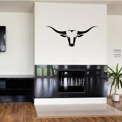 Bull Cow Head Skull Wall Stickers Ranch Hunting Decal Vinyl Adhesive Modern DIY Art Mural Home Living Room Wall Decals SYY181