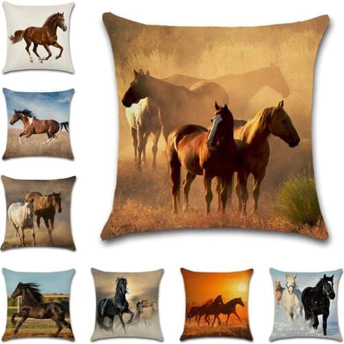 Horse Jumping Print Animals Cushion Cover decorative Home chair car seat friend Decor Living room sofa kids gift pillowcase