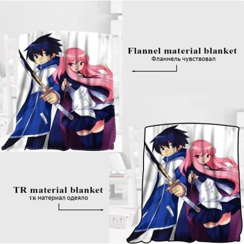 Custom Zero No Tsukaima Blanket TR/ Flannel Fleece Fabric Blanket New Year Decoration Comfortable Warm Super Soft Bedroom