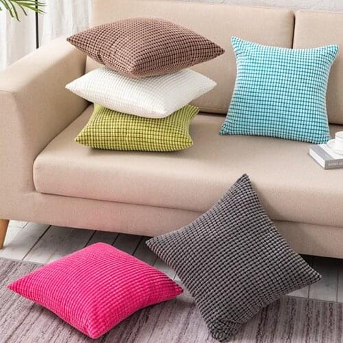 Solid Corn grain Pillowcae 45x45 Cushion Cover Throw Pillow Covers Decorative Cushions Sofa Couch Gray Pink Blue Sofa Home Decor