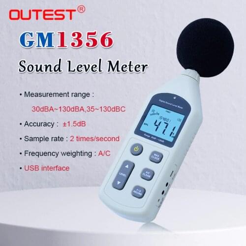 OUTEST LCD Digital Sound Level Meter Noise Teste Decibel Monitoring Tester logger Noise Audio detector 30-130dB With USB