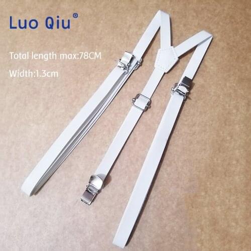 Men Women PU Suspenders Unisex Solid Color Jeans Pants Trouser with Clip-on Braces Elastic Suspenders Clothing Accessories