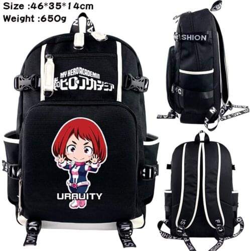 Anime My Hero Academia Zipper Backpack Shoulders Travel Canvas Laptop Bag Packsack Teenager Student Schoolbag Cartoon Bookbag