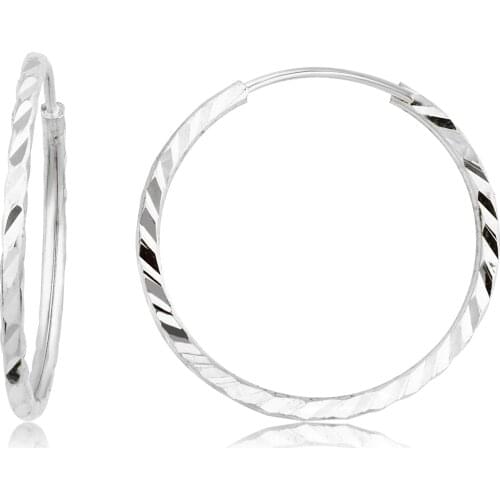 14k Pen Hoop Earrings White (3rd Model 3rd Size) W4E35037