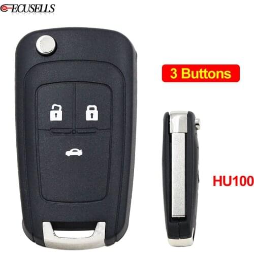 3 Button Folding Remote Key Shell Case Flip Car Key Housing HU100 Uncut Blade for Opel Vauxhall Insignia Astra J Zafira B Meriva