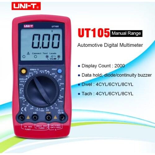 UNI-T UT105 Digital Multimeter Handheld AC DC voltmeter DC Ammeter tester voltage current resistance testing meter