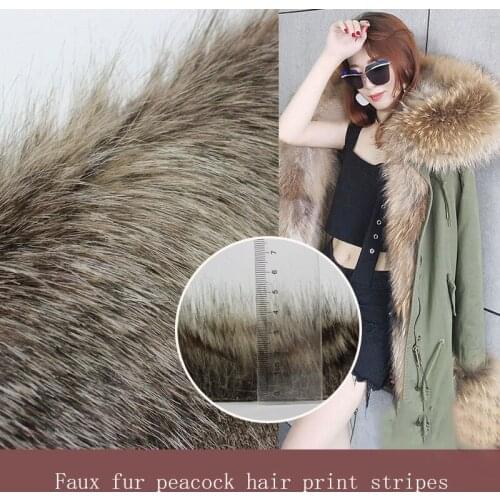 Artificial fur, thick and high weight, printed striped plush fabric, fashion imitation fur collar fabric