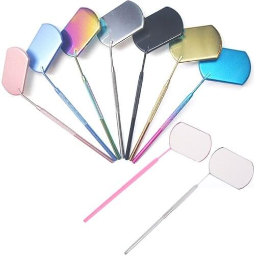 Eyelash Mirror Large Makeup Removable Mirror Magnifying Beauty Long Handle Mirror For Checking False Eyelashes Aid Tools