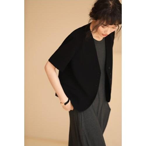 21 summer new model knock good spring light quality short sleeve suit jacket cardigan Women' 0625-20