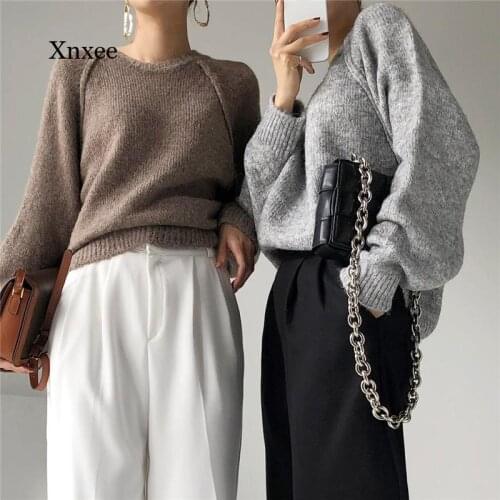 2021 Spring Winter Knitted Top Colorfaith New Women Sweater Oversize Wild Fashionable Warm Vintage Femininas Pullovers Tee