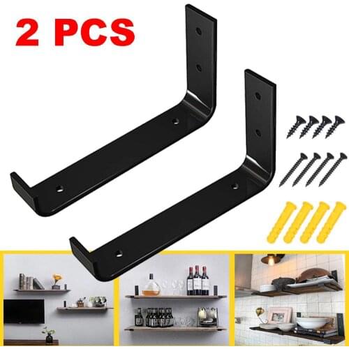 1pair Wall Mounted Shelf Bracket Heavy Duty Scaffold Board Floating Bracket Industrial Iron Support Table 25cm